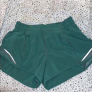 Emerald Green Lulu Hotty Hot Shorts 2.5